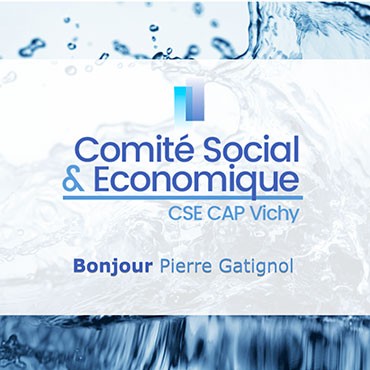 Écran Comité Social & Économique CSE CAP Vichy – Pierre Gatignol Écran affichant Comité Social & Économique CSE CAP Vichy