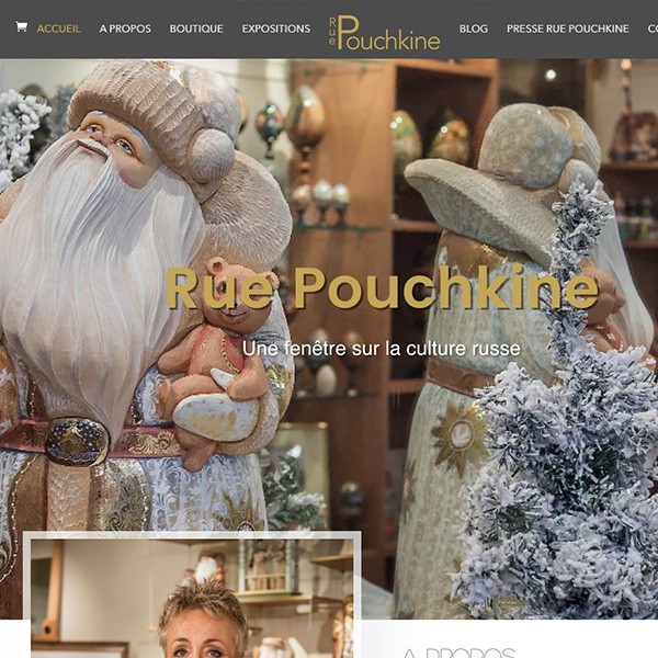 Boutique website screenshot with Santa Claus and dress