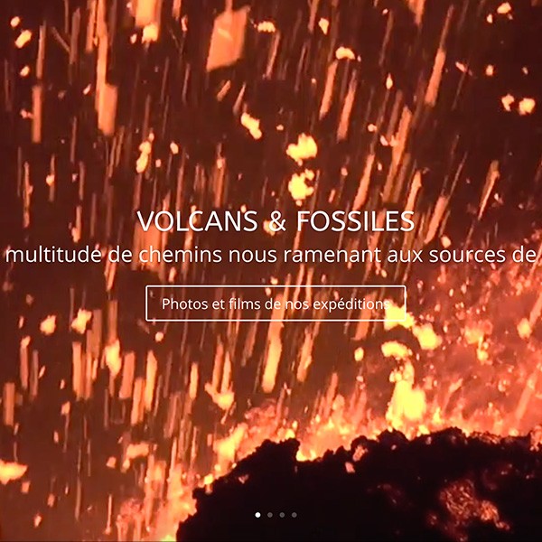 Screenshot of a website about erupting volcanoes