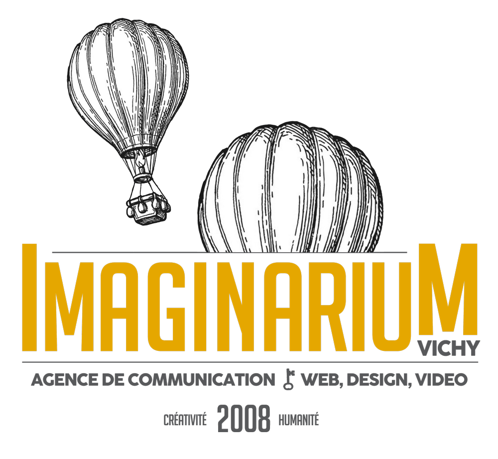 Logo Imaginarium Vichy agence de communication Logo Imaginarium Vichy avec deux montgolfières