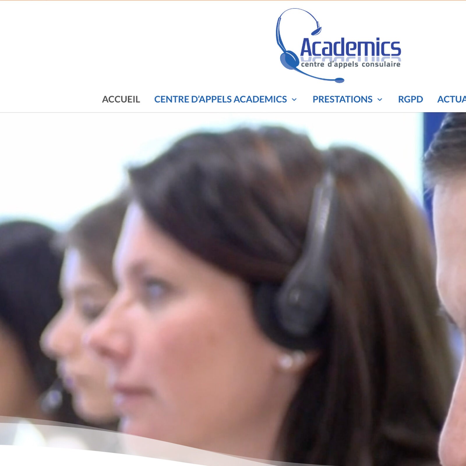 Screenshot of the Academics website with people in a meeting